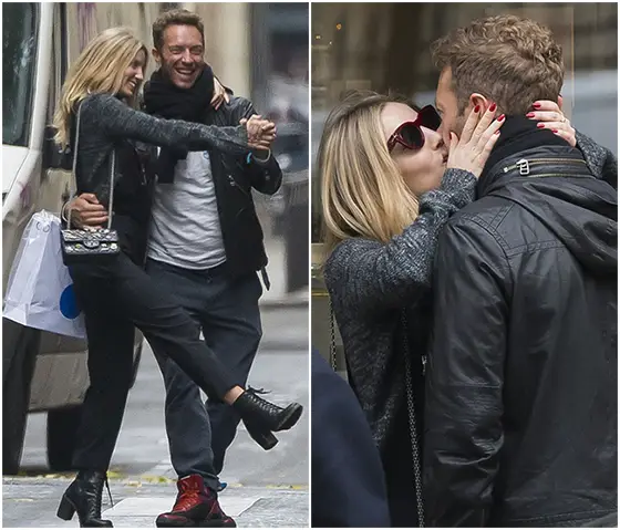 Boyfriend and girlfriend couple: Chris Martin and Annabelle dancing and singing on the street